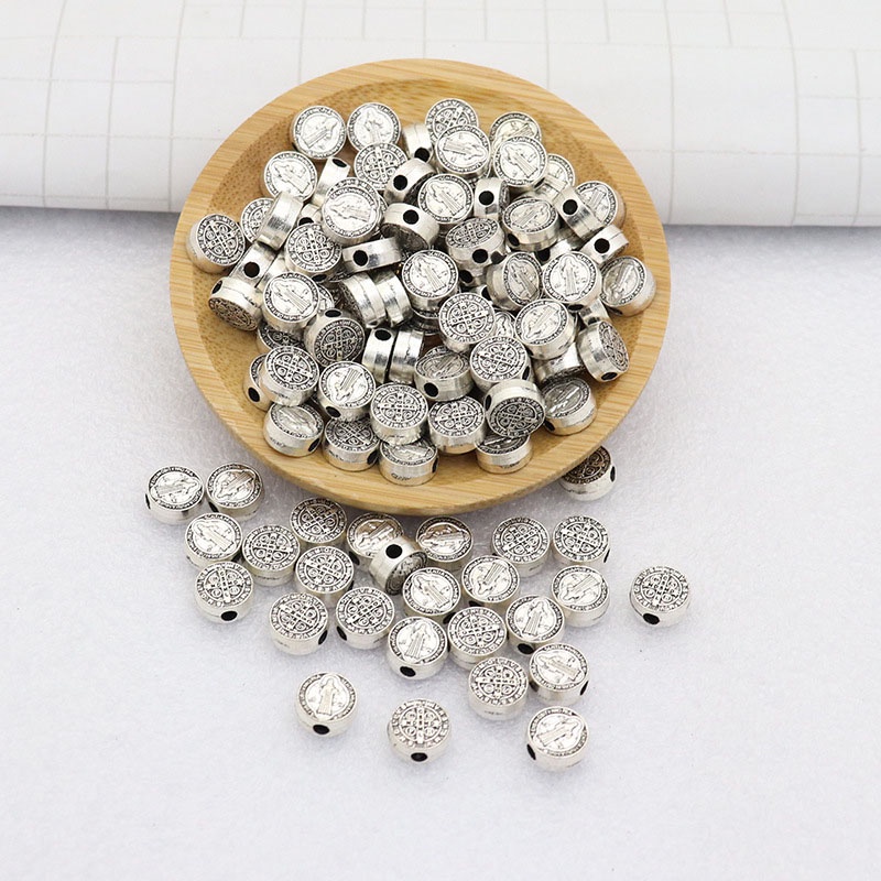 Bộ 50 Miếng Dán Tường Hình Chúa Jesus Đục Lỗ Chuỗi Hạt Tròn 0.9cm Dùng Làm Trang Sức DIY