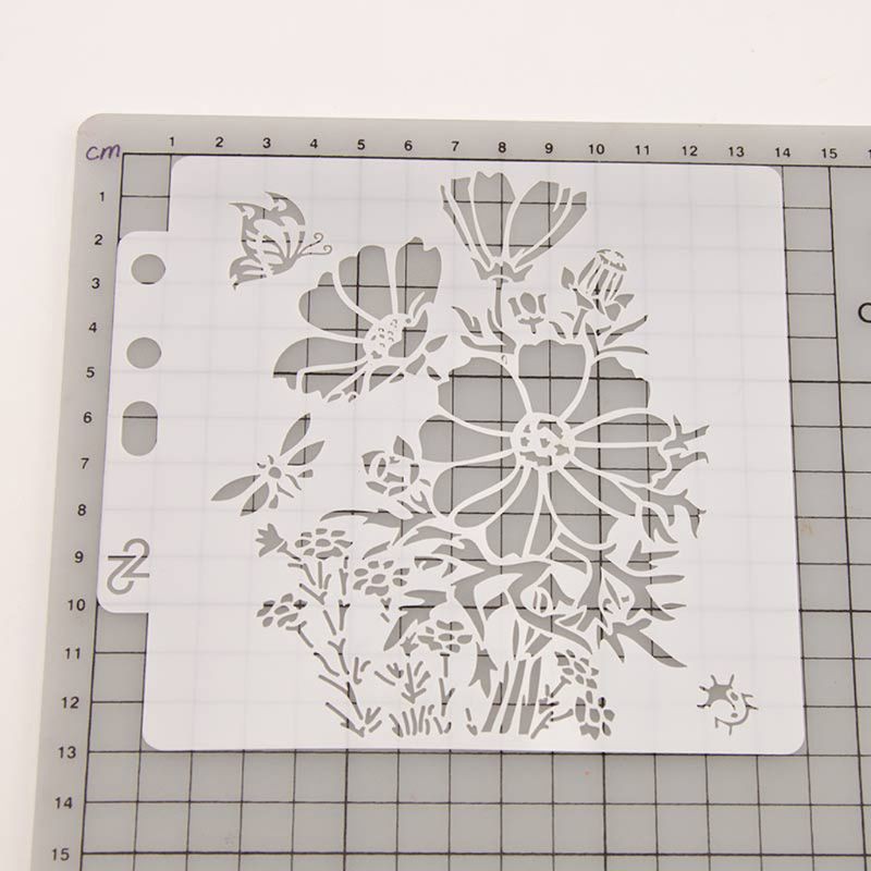 Khuôn vẽ trang trí lưu bút kiểu dáng hoa xinh xắn
