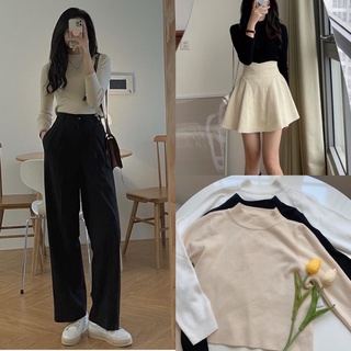 Áo len dài tay Chất đep dáng croptop Hàng Quảng Châu