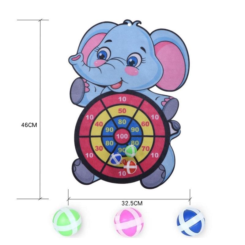 Đồ chơi bảng phi tiêu bóng dính cho bé, bảng ném bóng treo tường hình thú dễ thương tặng 3 bóng - THINGKIDS