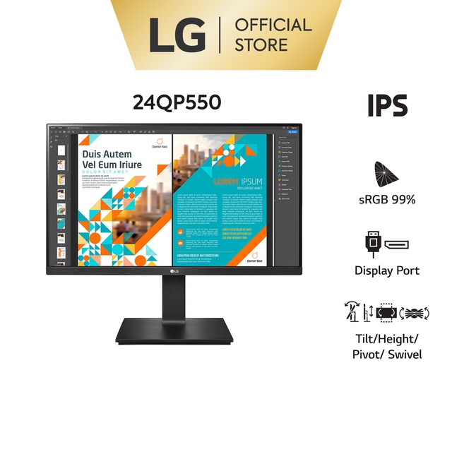 Màn hình LG 24QP550-B 23.8'' QHD IPS 75Hz AMD FreeSync™ HDR10 sRGB 99%