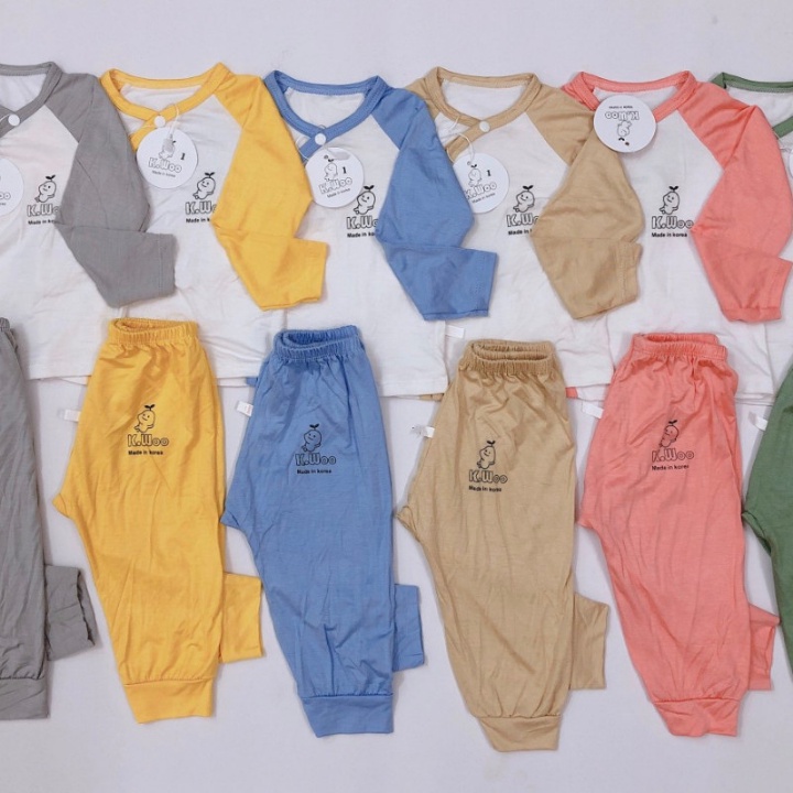 Quần áo sơ sinh dài tay cho bé trai bé gái mùa thu đông giá rẻ đồ sơ sinh cho bé K.woo MB28 Homedy Kids