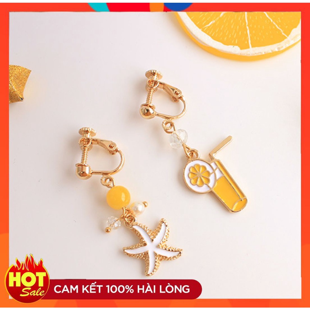 [hot]  BÔNG TAI KHUYÊN TAI PHONG CÁCH MÙA HÈ ĐI BIỂN HÌNH TRÀ CHANH SAO BIỂN THỜI TRANG DỄ THƯƠNG221BT014