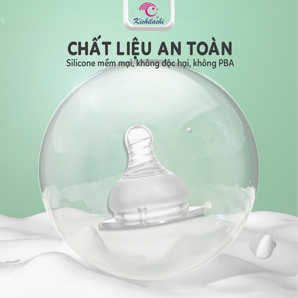 Núm vú cổ rộng silicon siêu mềm KICHI Size S, M, L, Y