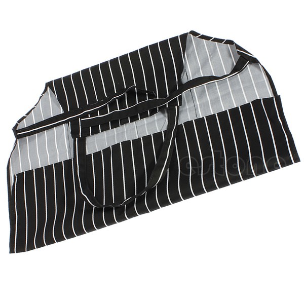 Tạp Dề Sọc Đen Có 2 Túi