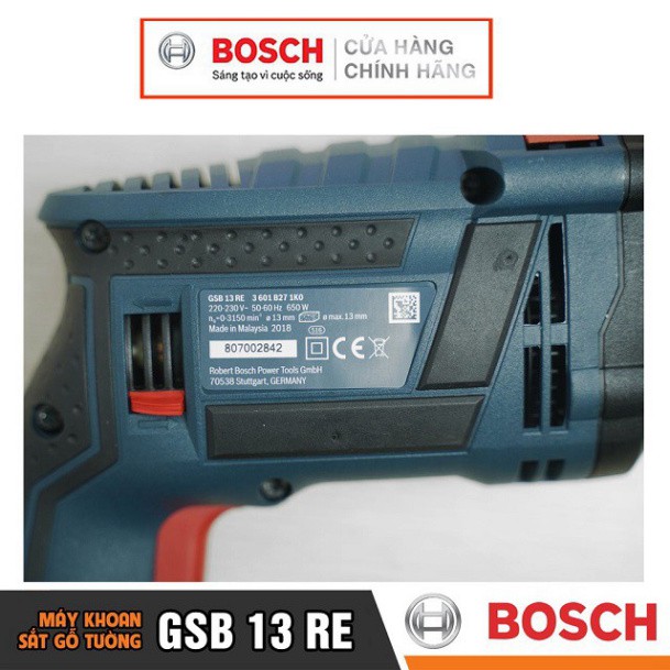 [HÀNG CHÍNH HÃNG] Máy Khoan Động Lực Bosch GSB 13 RE FREEDOM SET 100 Món Phụ Kiện - Khoan Được Tường