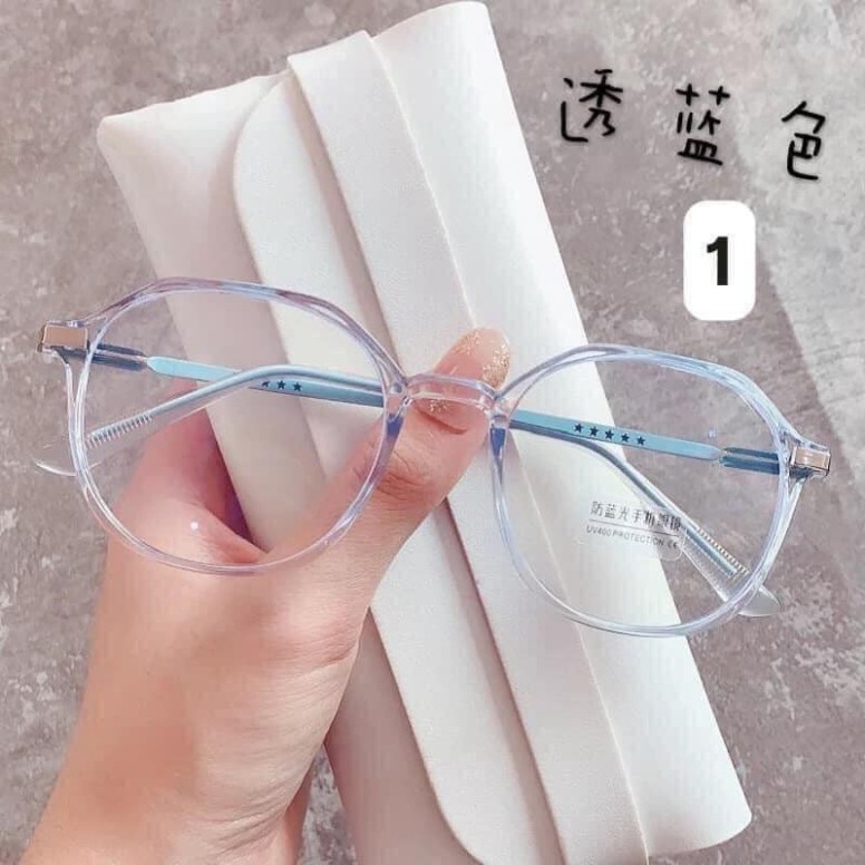 Kính giả cận nam nữ hottrend gọng tròn chống ánh sáng xanh phong cách Ulzzang mắt kính không độ đẹp