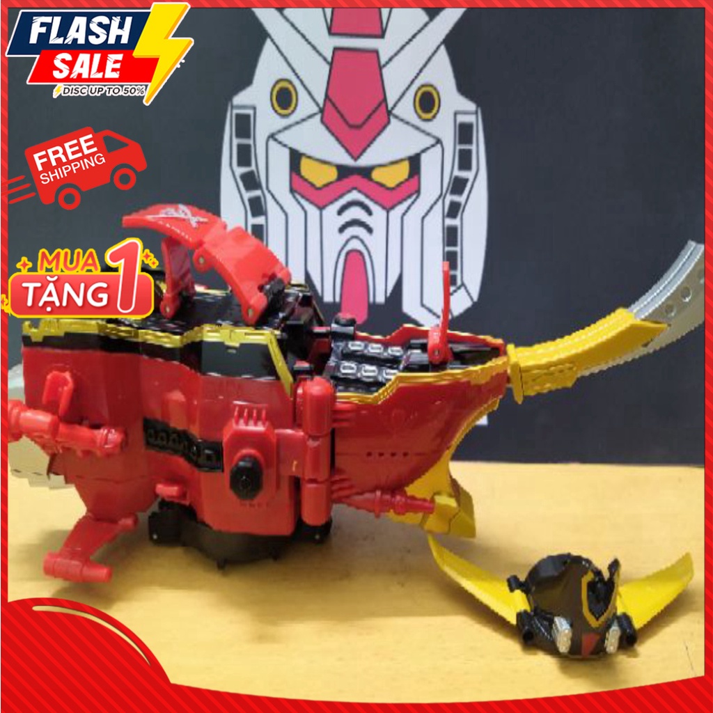 (MUA 1 TẶNG 1 - THANH LÝ ) Mô hình robot anh hùng siêu nhân hải tặc Kaizoku Gattai DX Gokai Bandai2nd nobox ( không cho