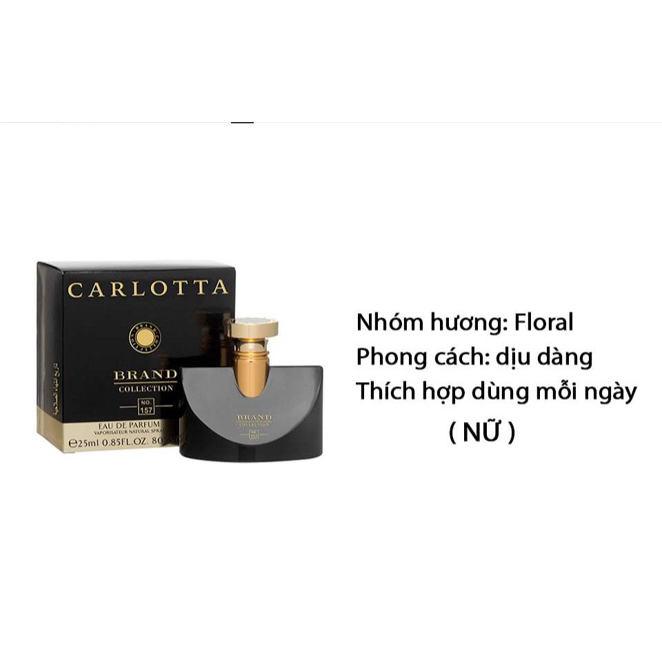 Nước hoa NAM, NỮ 25ml Thuộc Seri Mùi Hương Cao Cấp Brand Collection Lưu hương 6-8h của Hãng Gia Công Nổi Tiếng CARLOTTA