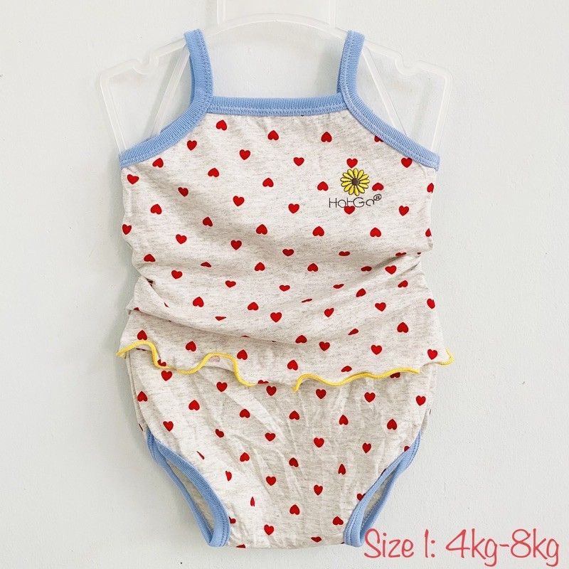 Bộ 2 dây Hotga chất mềm mịn co giãn cực tốt siêu mát cho bé gái từ 4-11kg