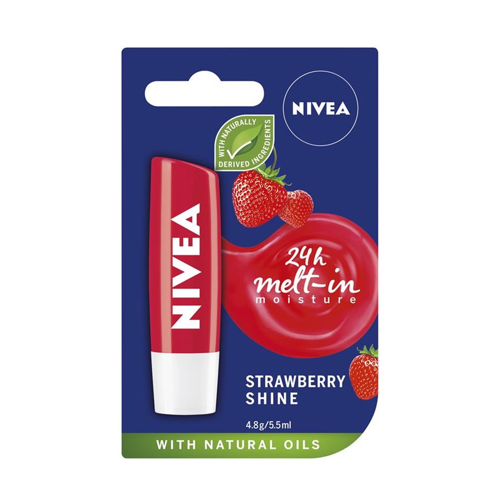 Son dưỡng ẩm 24h Nivea Caring Lip Balm 4.8g