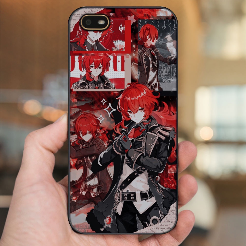 Ốp lưng Oppo A1K viền đen in hình Diluc Genshin Impact