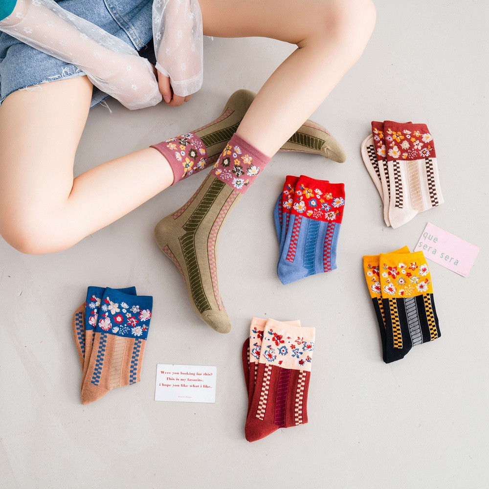 Vớ / tất cổ cao phong cách vintage - UniLabel