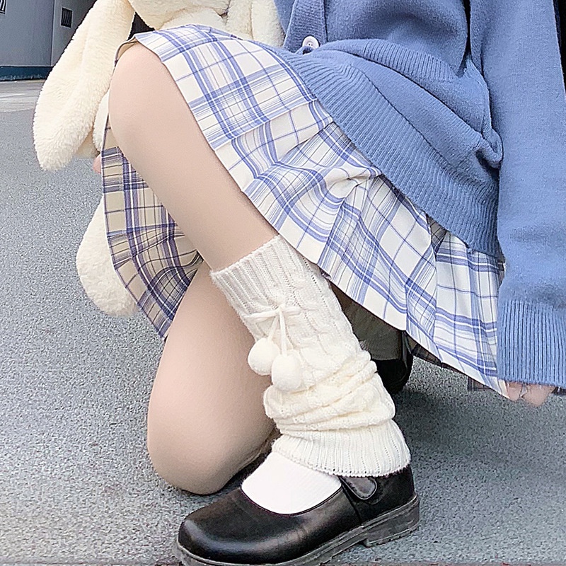 Vớ dệt kim giữ ấm chân phong cách lolita dễ thương