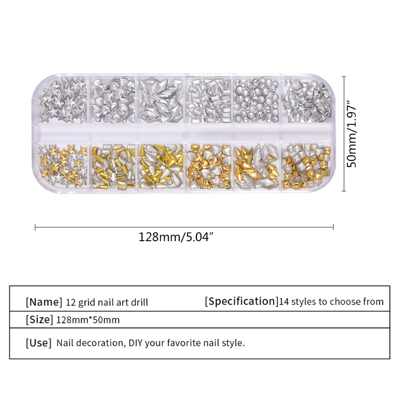 Phụ Kiện Đinh Tán Đính Đá 3D Trang Trí Móng Tay Nghệ Thuật Charms