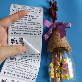 100 Tem Dán Cảm Ơn Shipper Kích thước 7x5cm
