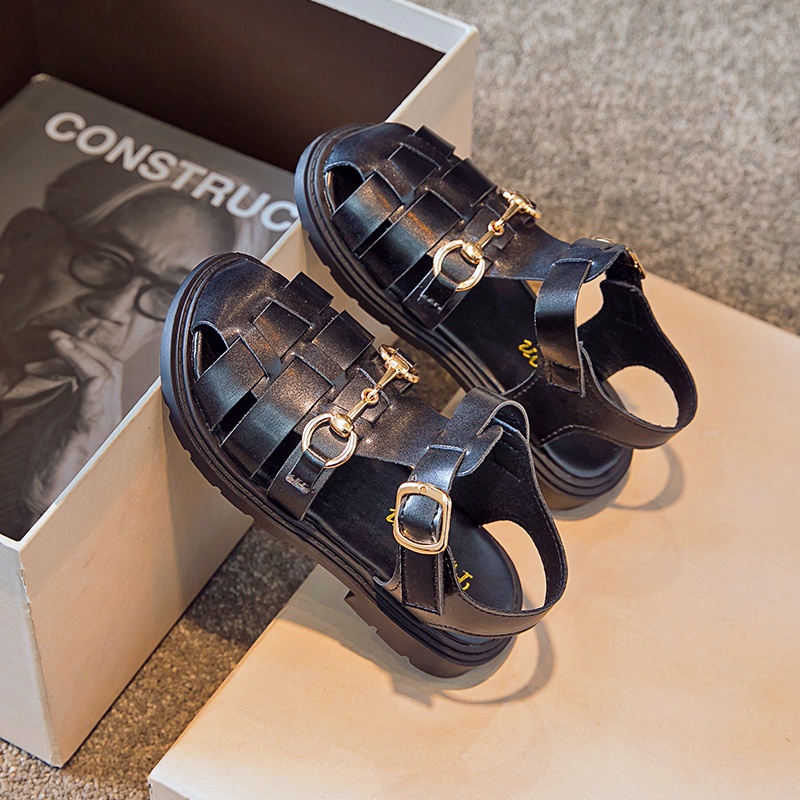 Xăng đan Màu Trơn Chống Trượt Thời Trang Hàn Quốc Cho Trẻ Em 3-16 Tuổi