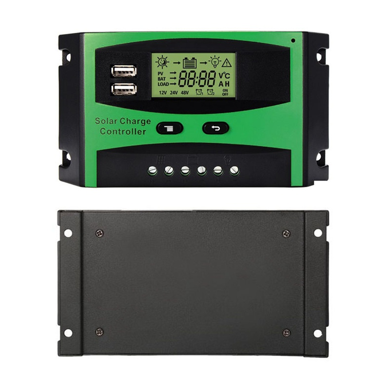Bộ Điều Khiển Sạc Năng Lượng Mặt Trời 30A 12V 24V Hai Cổng USB 5VDC