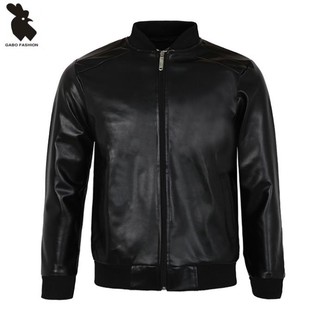 Áo khoác da nam lót dù bomber cao cấp Gabo Fashion AKD066 hàng vnxk
