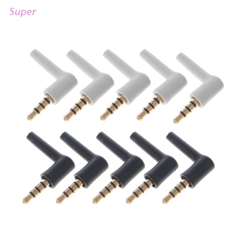 Tốt Nhất Set 10 Thanh Mạ Vàng 3/4 Lỗ 3.5mm 90° Jack Cắm Tai Nghe Mini Cho Nam
