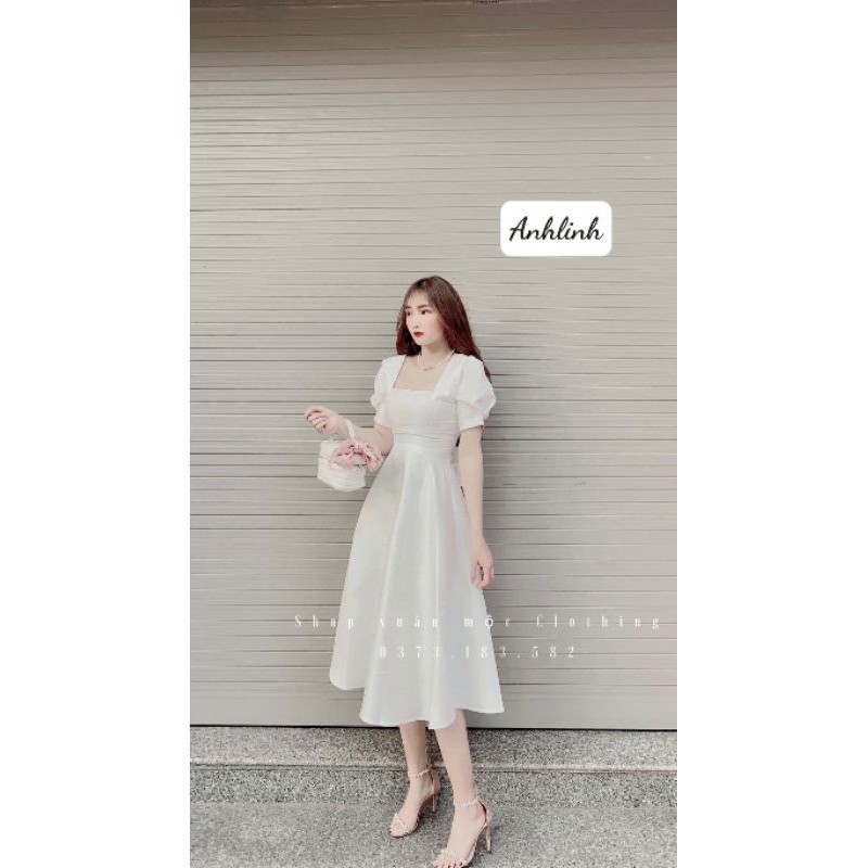 VÁY TRẮNG NGỌC NƠ LƯNG | BigBuy360 - bigbuy360.vn