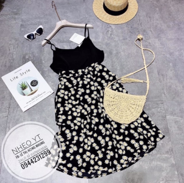 [ Mã FAMAYWA2 giảm 10K đơn 50K] Set chân váy hoa nhí phối áo hai dây voan lụa nhiều màu | BigBuy360 - bigbuy360.vn