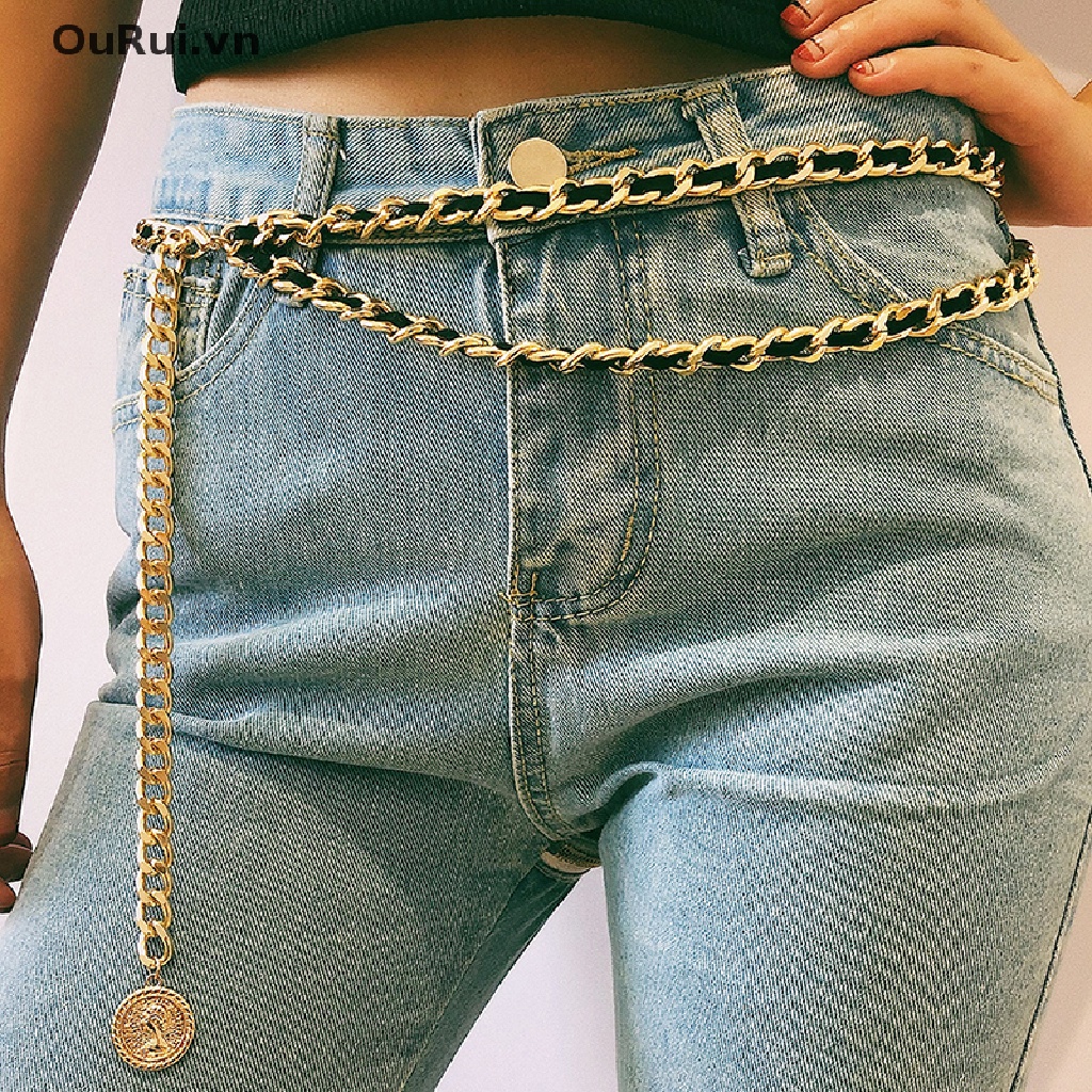 Thắt Lưng Một Lớp Phối Tua Rua Phong Cách Cổ Điển Thời Trang