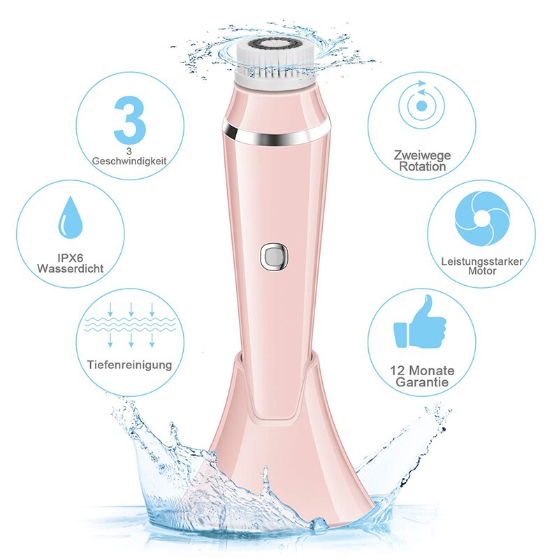 4 In 1 Face Cleansing Brush Sonic Vibration Facial Cleanser Silicone Pore Cleaner Exfoliator Face Washing Brush Roller Massager