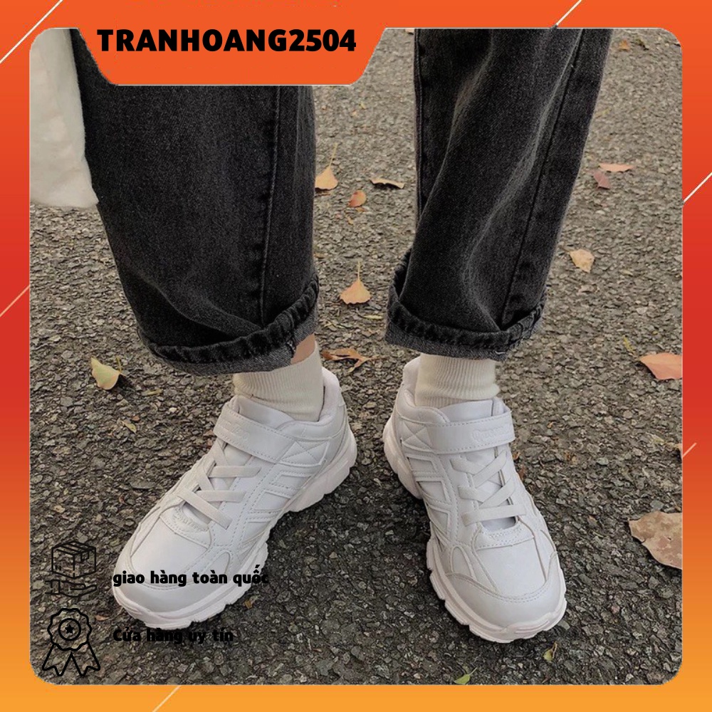 giày THỂ THAO TRẮNG DÂY DÁN TIỆN LỢI phong cách ulzzang