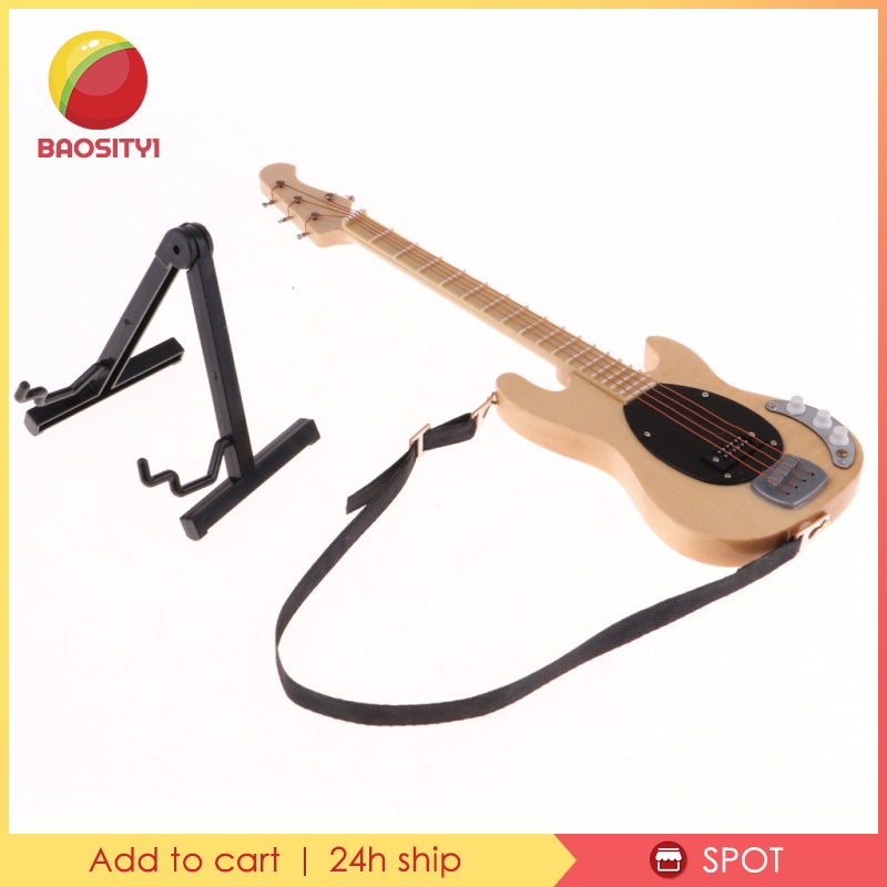 Mô Hình Đàn Guitar Điện Mini Tỉ Lệ 1: 6 Kèm Giá Đỡ Trang Trí Nhà Búp Bê #2