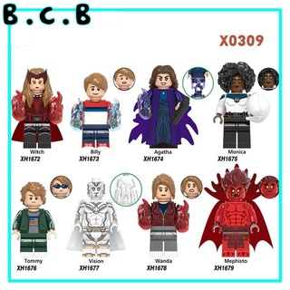 Siêu anh hùng MCU Comic mô hình Vision, Quicksilver, Spectrum, Agatha Wandavision -Đồ chơi Non Lego Super Hero- X0309