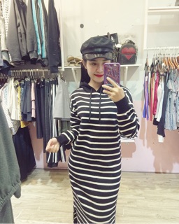 VÁY LEN KẺ 2 MÀU