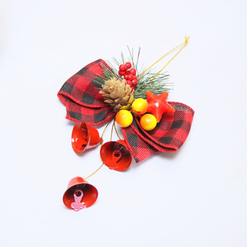 Chuông Nơ Lục Lạc Handmade Treo Trang Trí Giáng Sinh Nhiều Màu Sắc