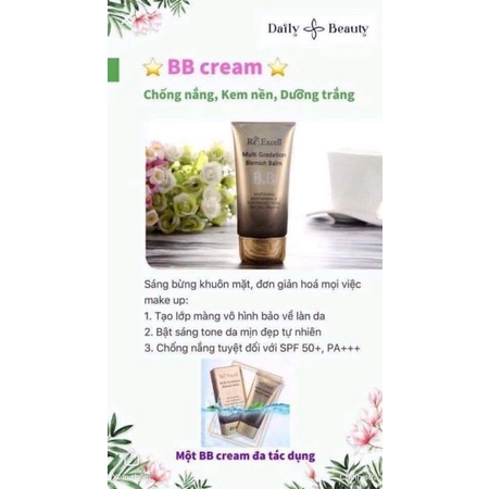 Kem nền BB Cream 50ml Daily Beauty- Che khuyết điểm, bật tone, chống nắng