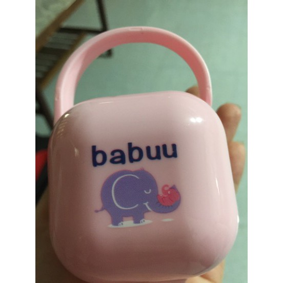 TI GIẢ,TI NGẬM CHỐNG VẨU BABUU BABY NHẬT BẢN 0-6 THÁNG KÈM HỘP ĐỰNG