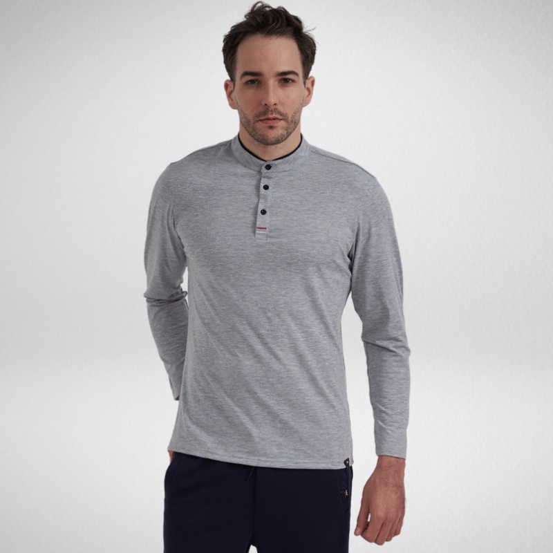 Áo thu đông nam dài tay, polo nam cổ tàu sang trọng wolmaxx chất liệu cotton mix spandex cao cấp trẻ trung năng động | BigBuy360 - bigbuy360.vn