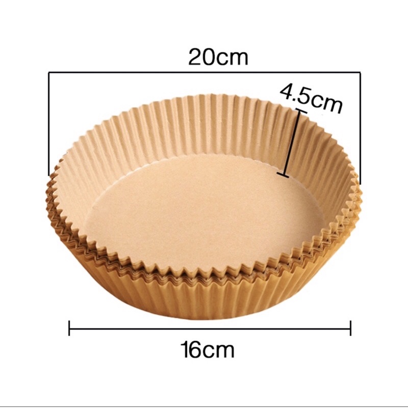 Giấy thấm dầu, giấy nến thực phẩm (set 50 khay)dạng khay tròn cho nồi chiên không dầu