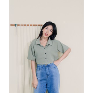 [Mã BMTTC60K giảm đến 60K đơn 50K] Áo Sơ mi croptop LEO's
