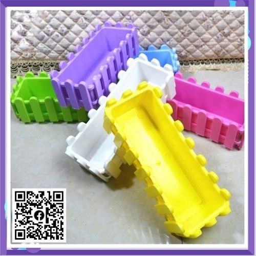 ( Xả Hàng Lỗi Nhẹ)Chậu nhựa hàng rào Size lớn 44x20cm trồng rau sạch, hạt giống, cây cảnh ban công, cây hoa kiểng mix m