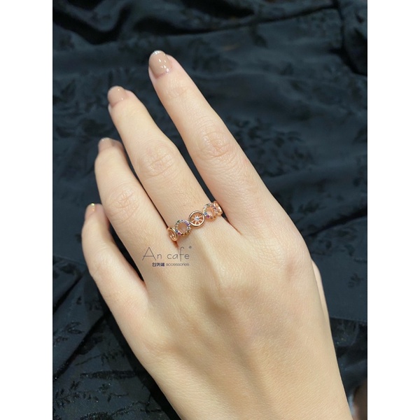 Nhẫn nữ, nhẫn hàn quốc vòng tròn đá nhiều màu