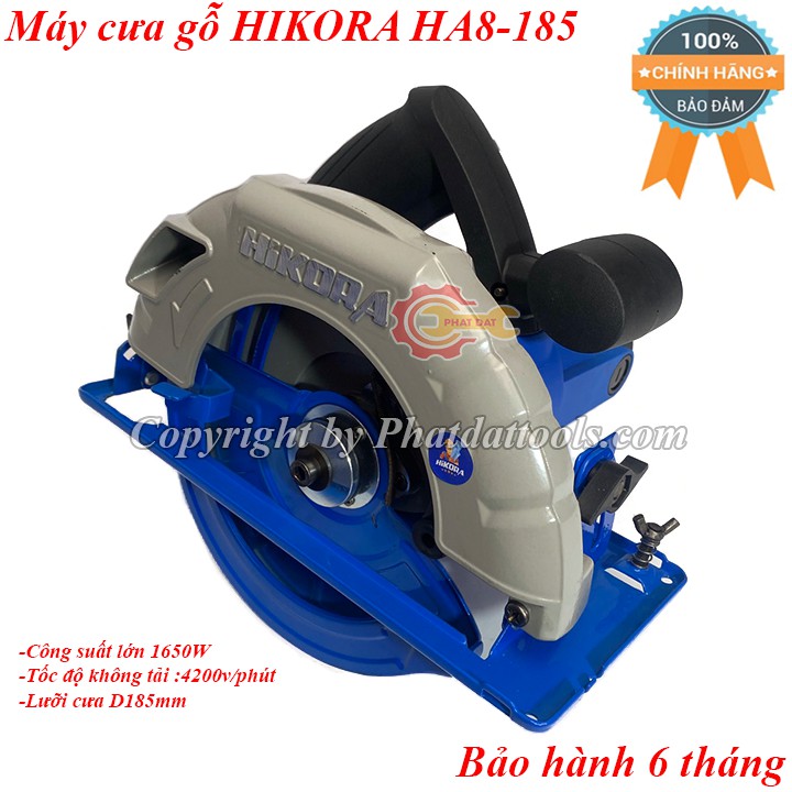 Máy cưa xẻ gỗ HIKORA HA8-185-Máy cưa đĩa cầm tay-Công suất 1650W-Kèm lưỡi cưa chính hãng-Bảo hành 6 tháng