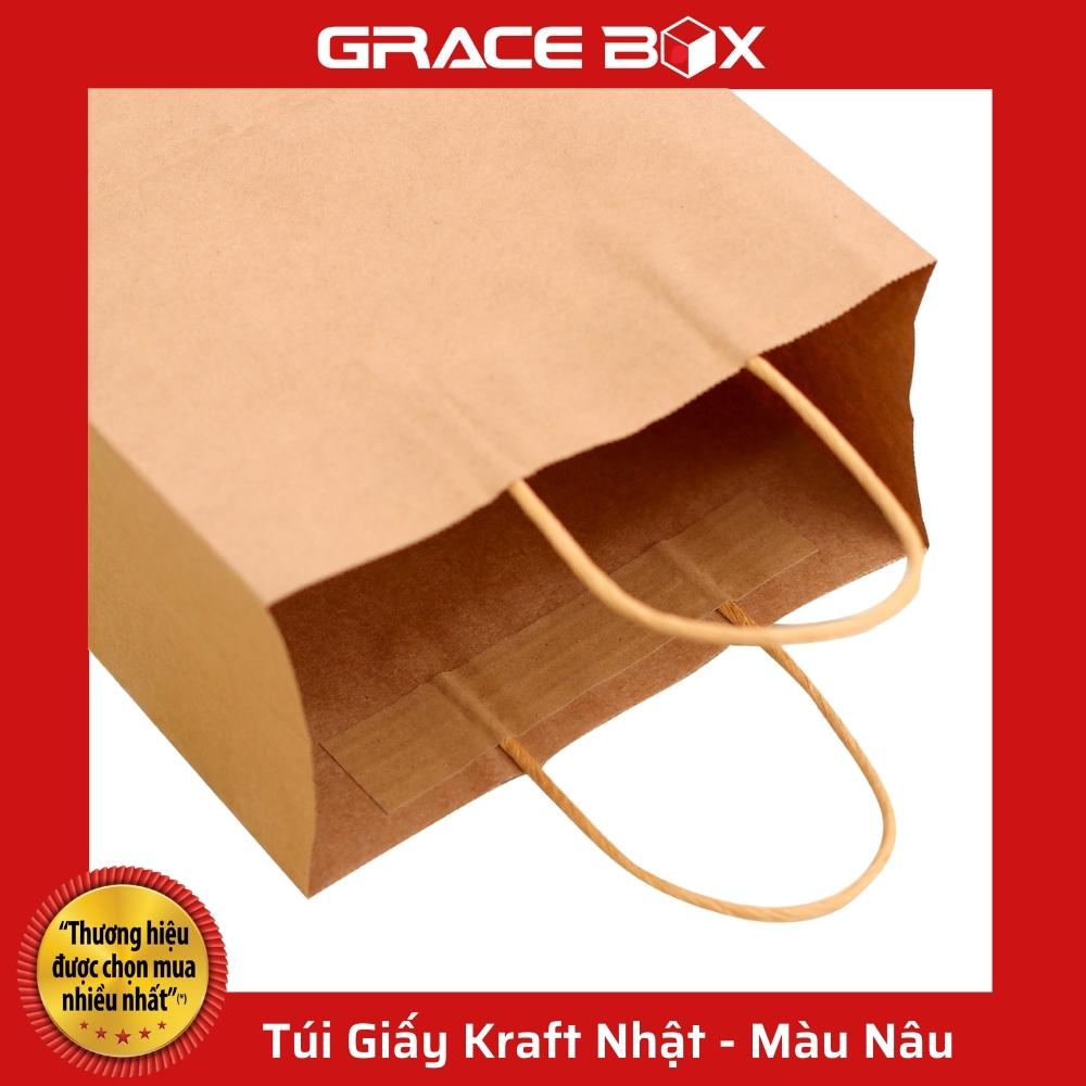 {Giá Sỉ} Túi Giấy Kraft Nhật Bản Cao Cấp - Size 15 x 8.5 x 24 cm - Màu Nâu - Siêu Thị Bao Bì Grace Box