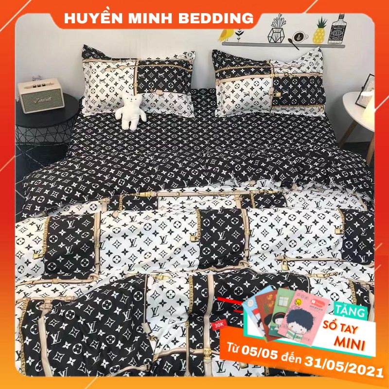 BỘ CHĂN GA VÀ VỎ GỐI THỜI TRANG LV Luôn Vui Tươi POLY COTTON CAO CẤP - Bộ Chăn Ga Gối 5 Món CAO CẤP