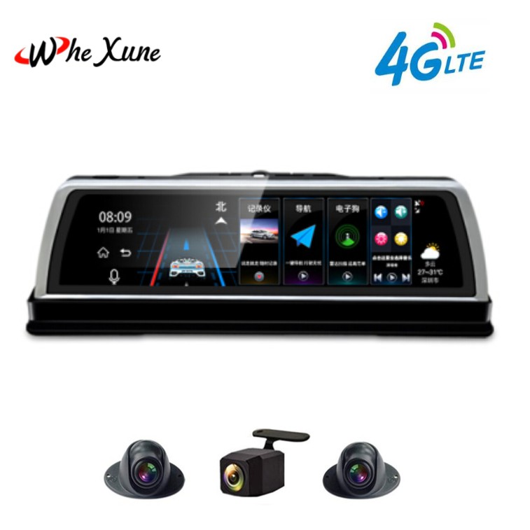 Bộ Camera hành trình đặt taplo ô tô cao cấp WHEXUNE tích hợp 4 camera, Android Wifi GPS/ Mã K600