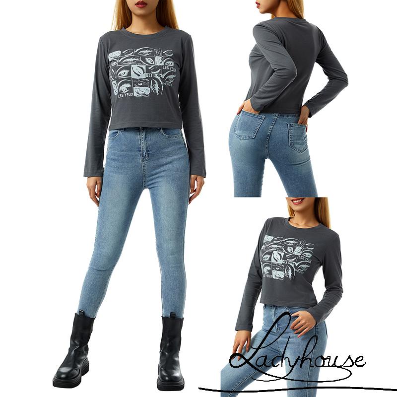 Áo Tay Dài Có Nút Cài In Họa Tiết Độc Đáo 3 Kích Thước Cho Nữ