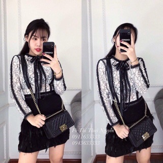 Chân váy lông vũ sang chảnh