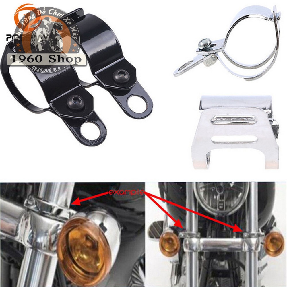 pat bắt xi nhan chất liệu thép sơn tĩnh điện đầy đủ phụ kiện ốc vít độ Cafe Racer Tracker GD110 SU GN125 Win CD 67