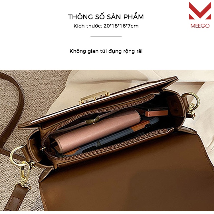 Túi Đeo Chéo Da Vân Rắn Phong Cách Trẻ Trung Thương Hiệu MEEGO G0023