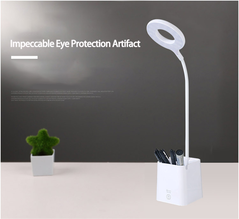 Đèn bàn LED Bảo vệ mắt Học tập Đèn LED để bàn Đèn đọc sách có thể sạc lại Đèn ngủ có giá đỡ bút cho học sinh