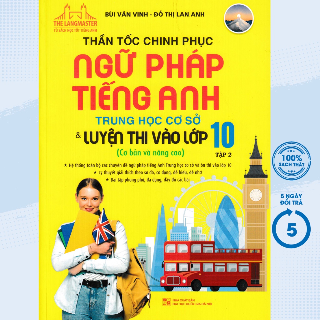 Sách - The Langmaster - Thần Tốc Chinh Phục Ngữ Pháp Tiếng Anh THCS &amp; Luyện Thi Vào Lớp 10 - Tập 2 (Cơ Bản Và Nâng Cao)